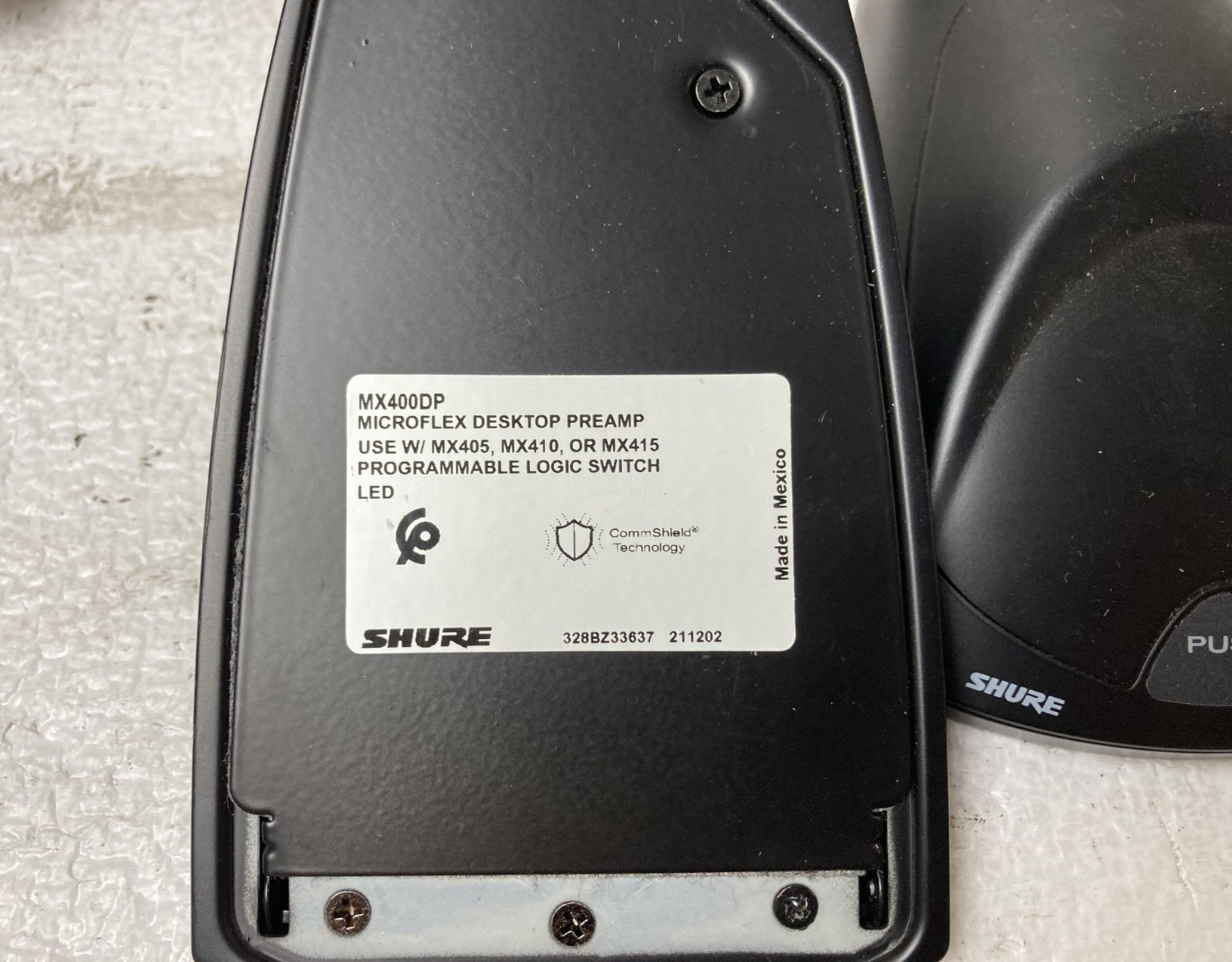 Lot of 2 Shure Microflex MX400DP Wired Desktop Microphone Preamp No Mic