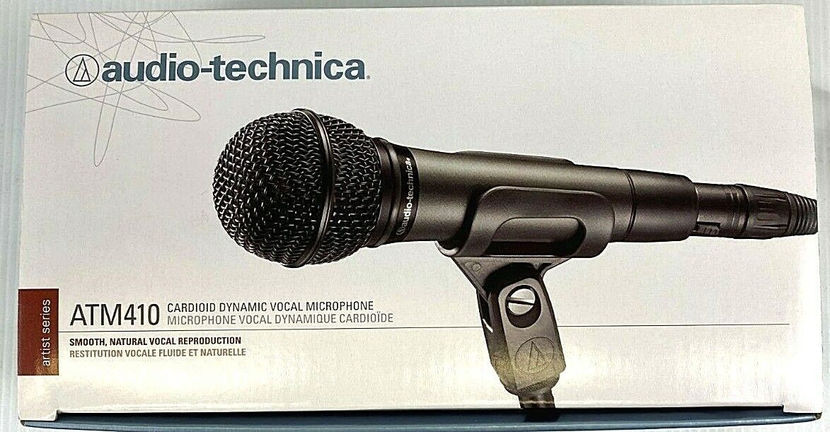 Audio-Technica ATM410 Cardioid Dynamic Wired Vocal Microphone & Clip Set!