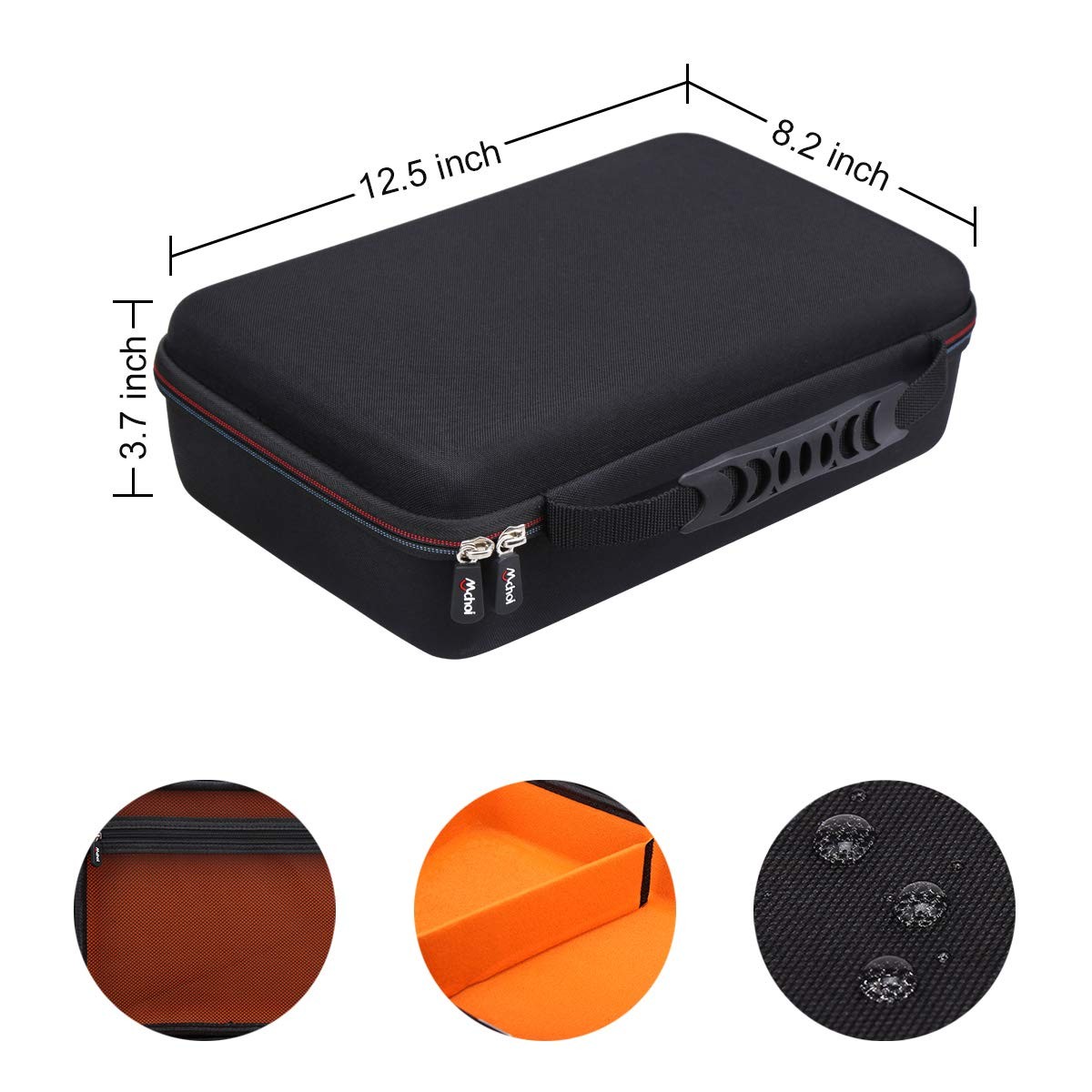 Mchoi Hard Portable Case for Brother P-Touch Label One Size, Black and Orange
