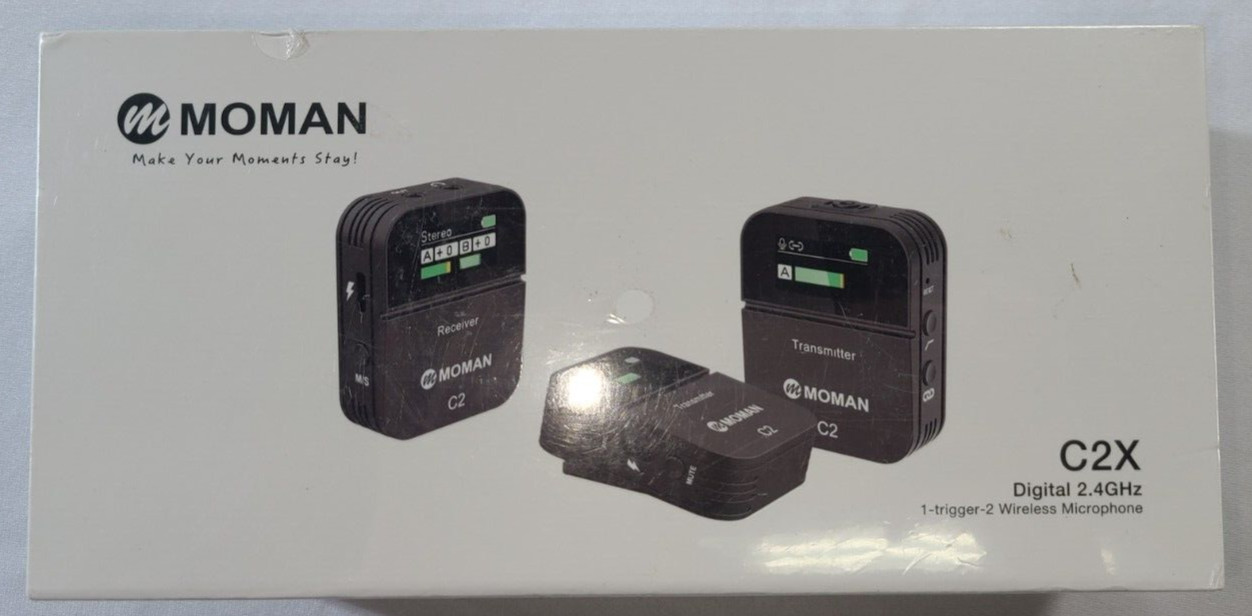 Moman C2X Digital 2.4GHz 1-trigger 2-Wireless Microphone