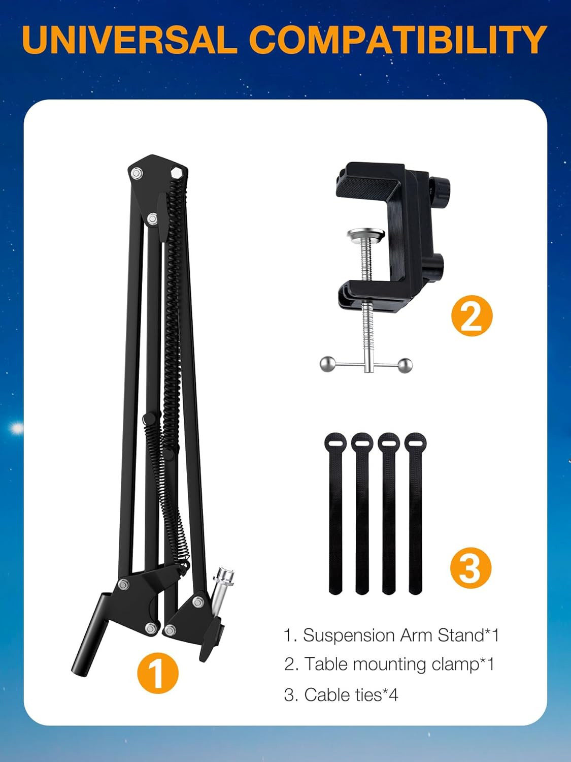 Quadcast Boom Arm, Mic Arm for Blue Yeti Hyperx Quadcast Solocast Fifine AM8 and
