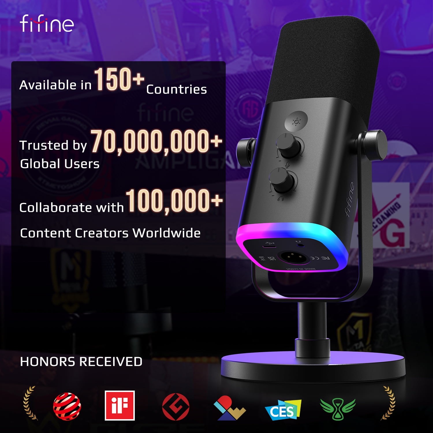 FIFINE AM8 Dynamic Microphone, XLR USB Dual Connectivity