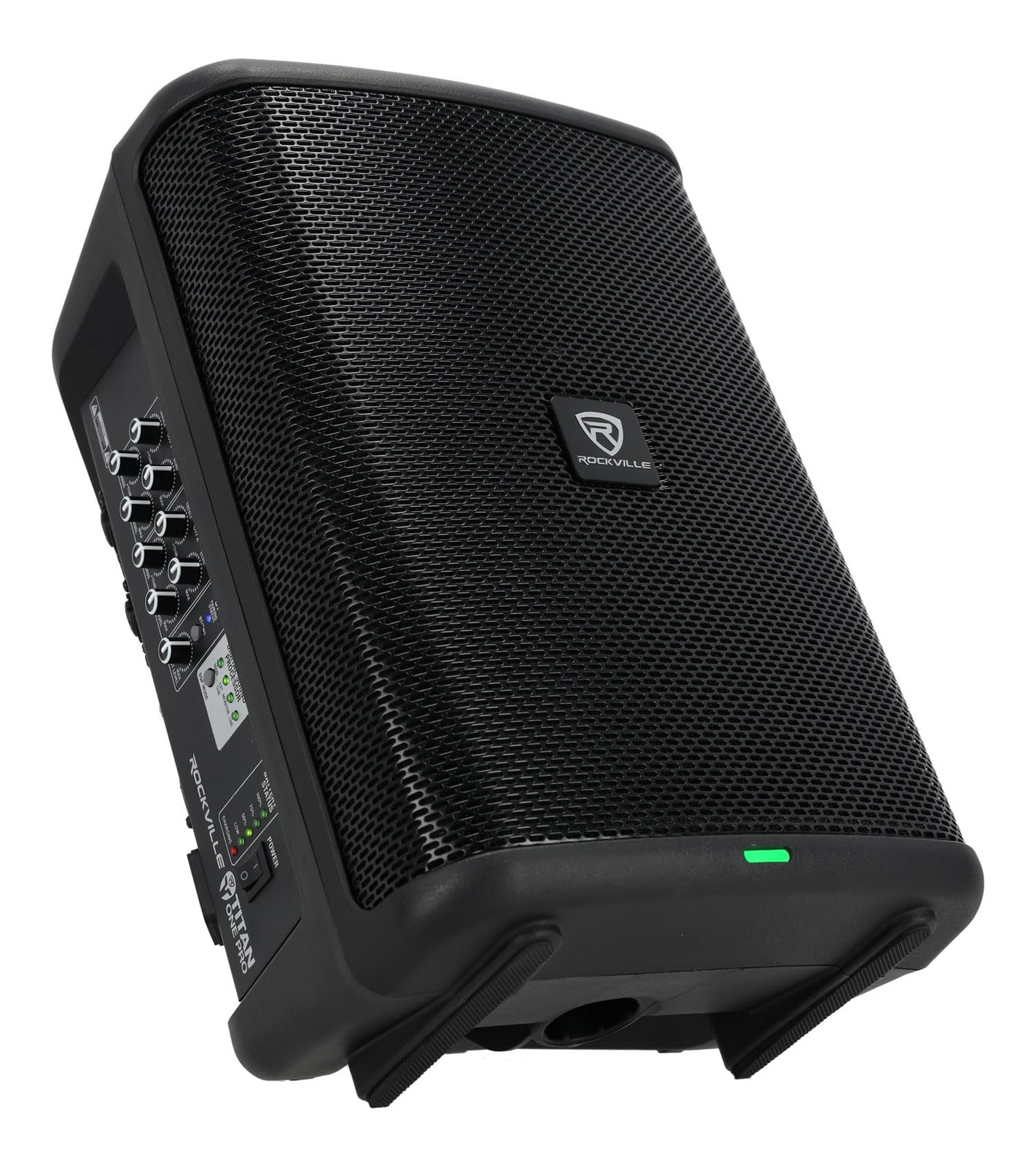 Rockville TITAN ONE PRO 600W 8″ Battery-Powered PA Speaker, Bluetooth, Black
