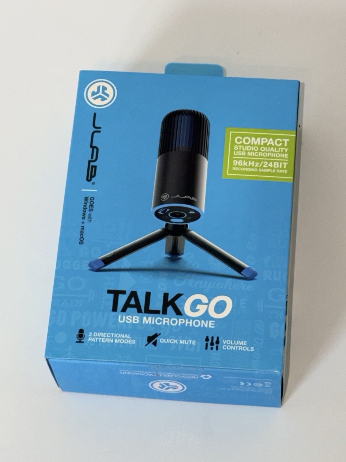 JLab TALK GO | USB Microphone | Compact Studio Quality | 96k Sample Rate