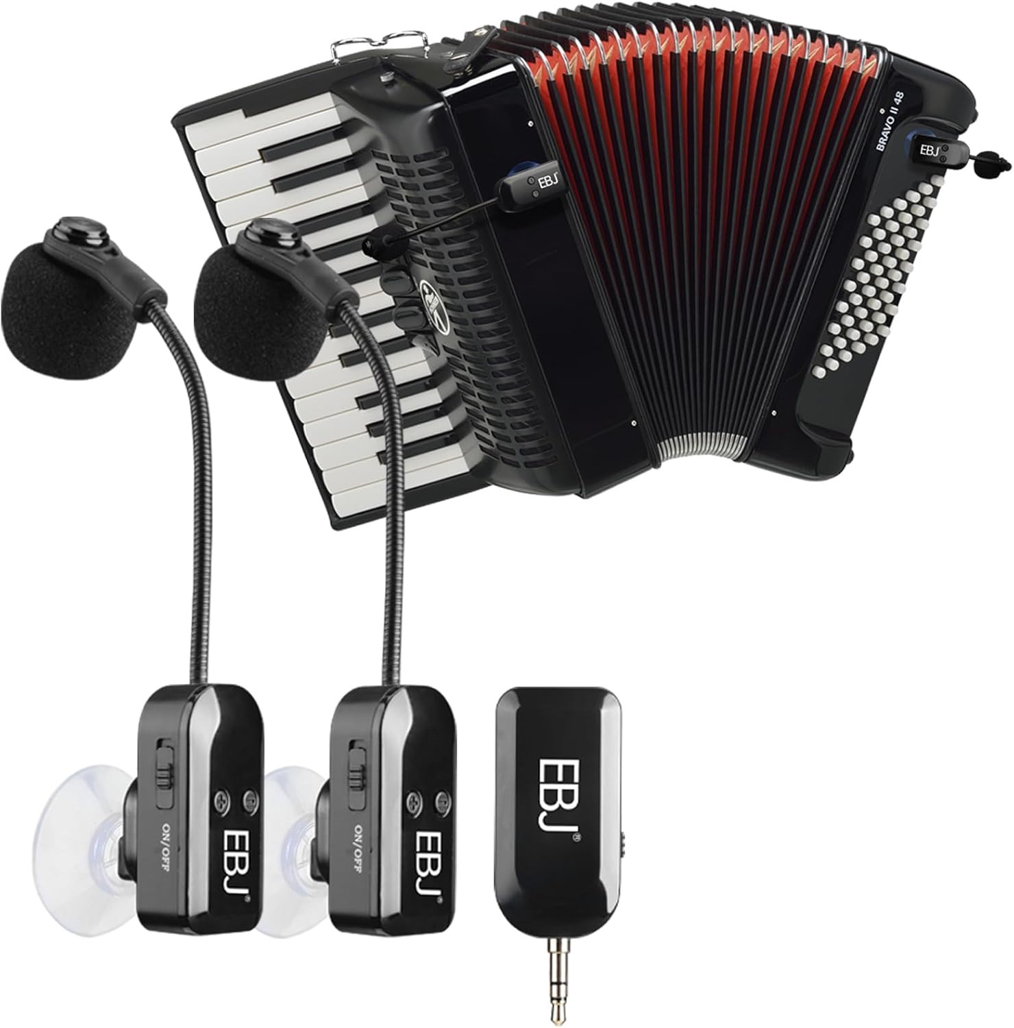 2.4G Instrument Microphone Receiver with Detachable Suction Cup for Guitar Violi