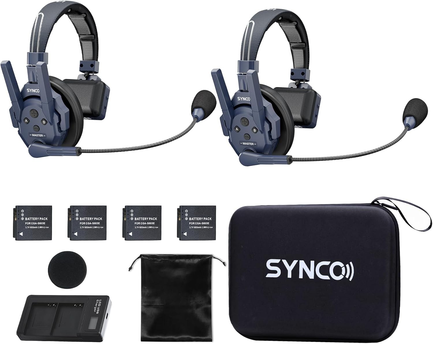SYNCO XTALK Master Wireless Intercom Headset System 500m/1640ft Range 2 Users