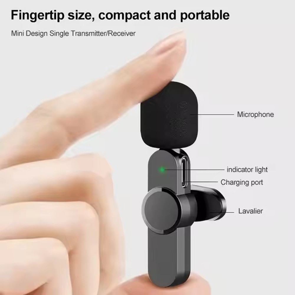 3.5mm Mini Wireless Lavalier Microphone for Audio Video Recording Android iPhone
