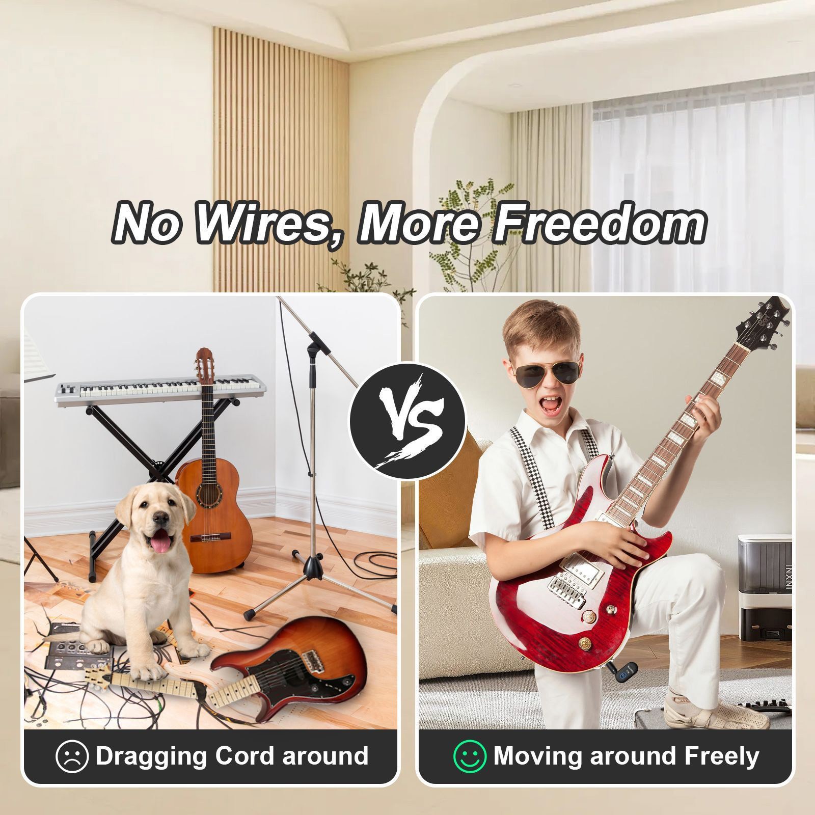 New 2.4GHz Wireless System for Electric Guitar Bass Violin Receiver Transmitter