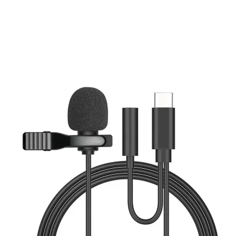 3.5Mm Wired Microfon Mini Microphone Condenser USB Type C Lavalier Clip Professi