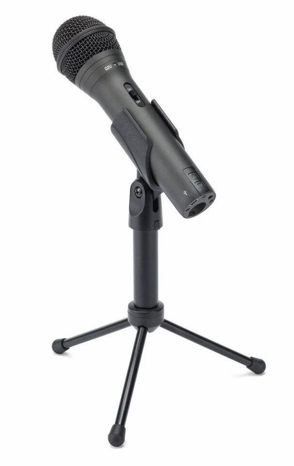 Samson Q2U USB/XLR Dynamic Microphone Podcast Recording Pack Open Box Complete