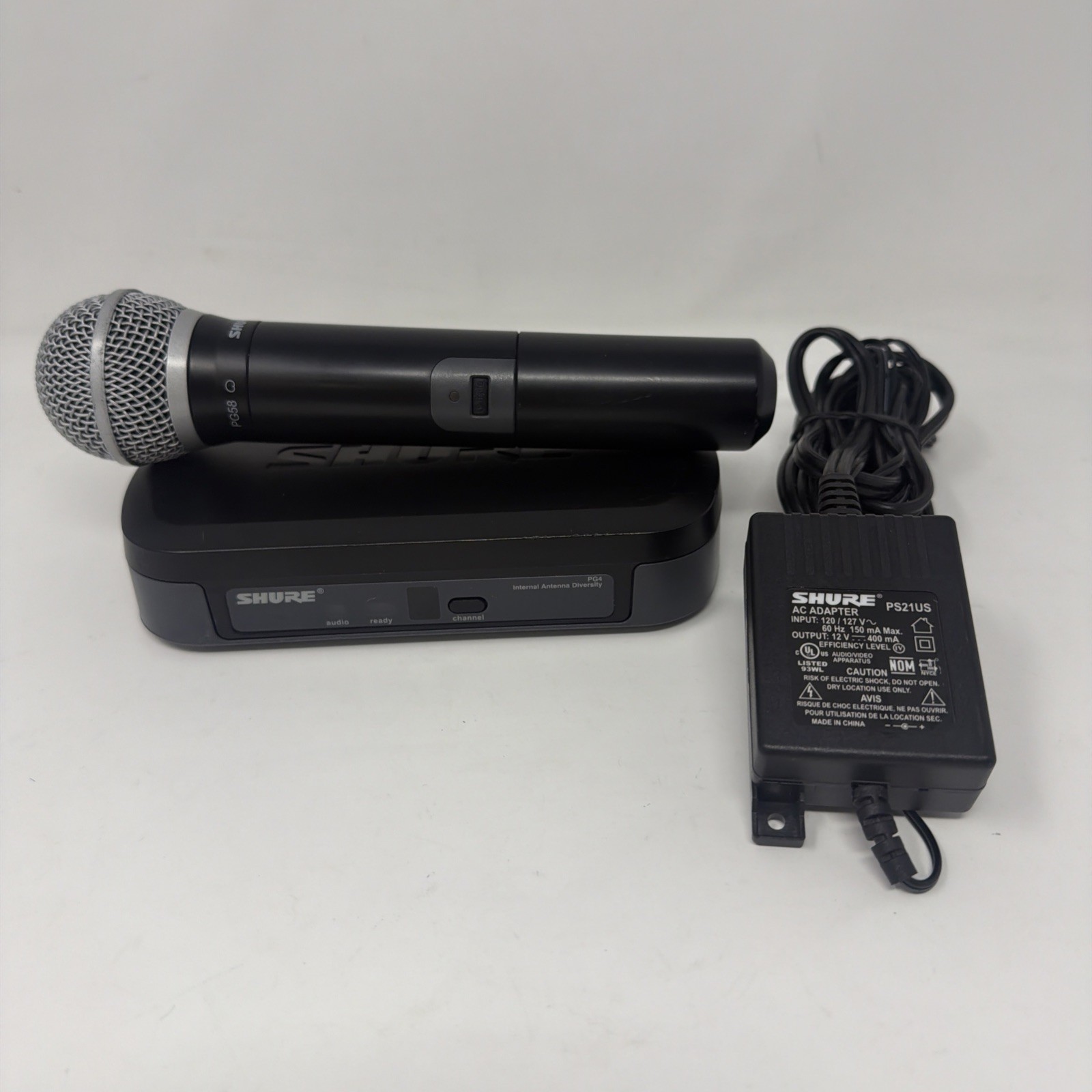 Shure Wireless Microphone Set – PG2/PG58 Transmitter & PG4 Receiver Diversity