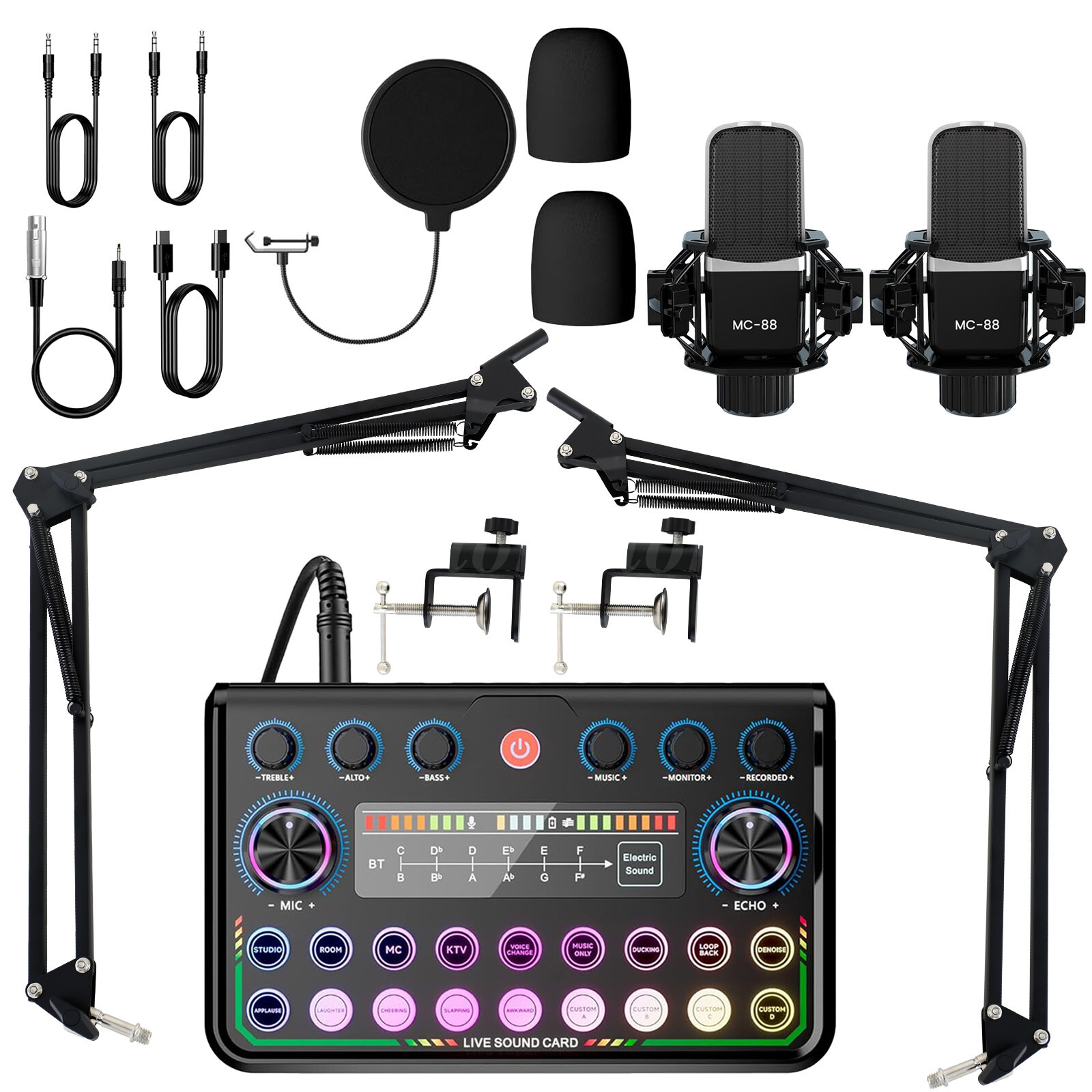 Professional Condenser Microphone Kit Complete Set For Podcast Studio Recording