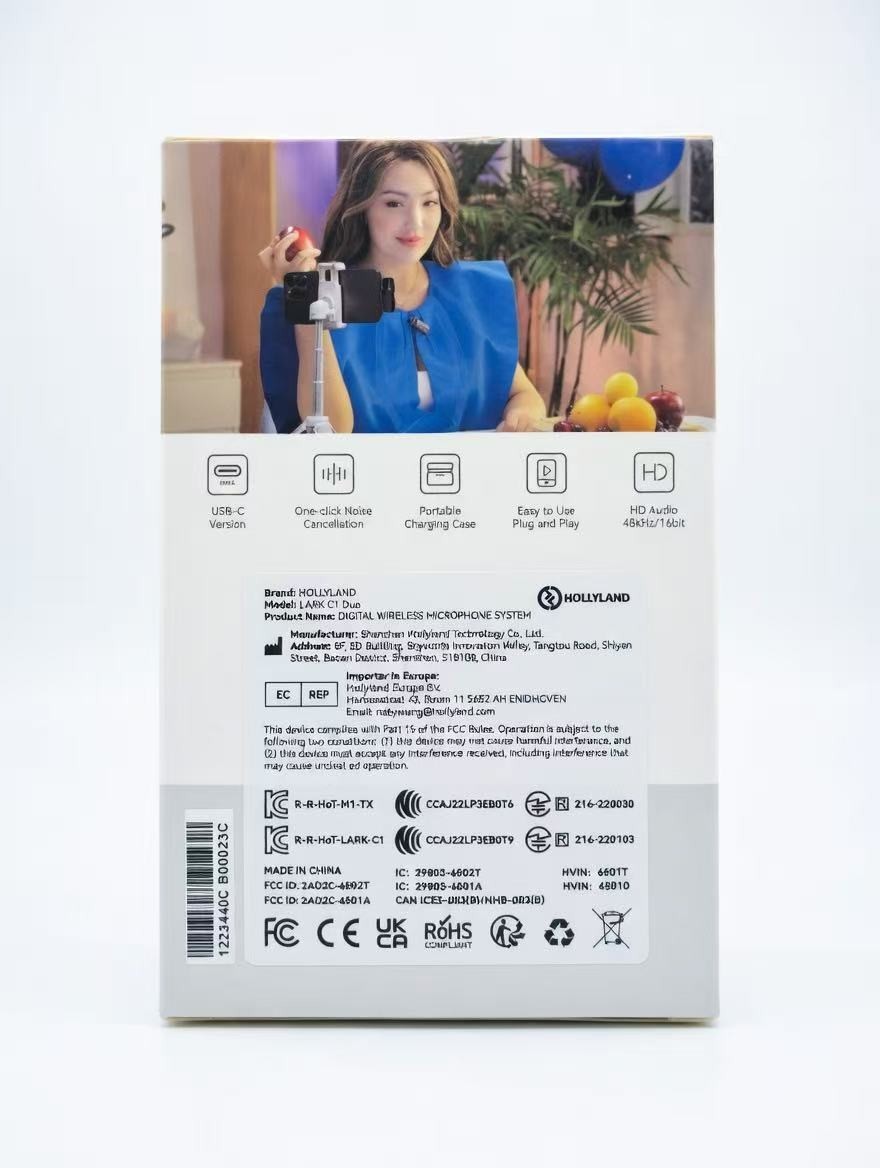 Hollyland Lark C1 USB-C Wireless Lavalier Microphone Android Noise Cancelling