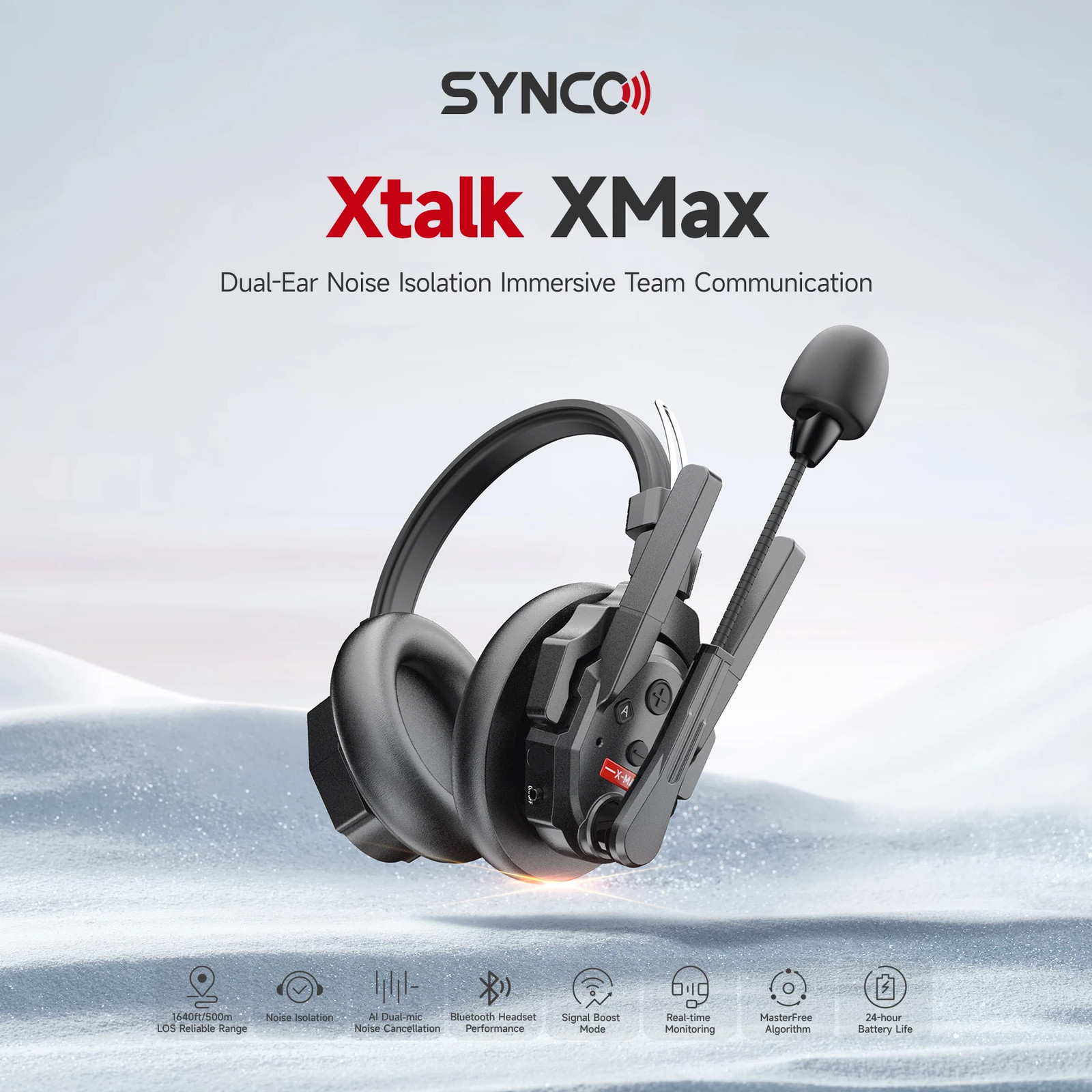 SYNCO XTalk XMax5 X5 2.4g Full-Duplex Wireless Intercom Headset System 5-Person