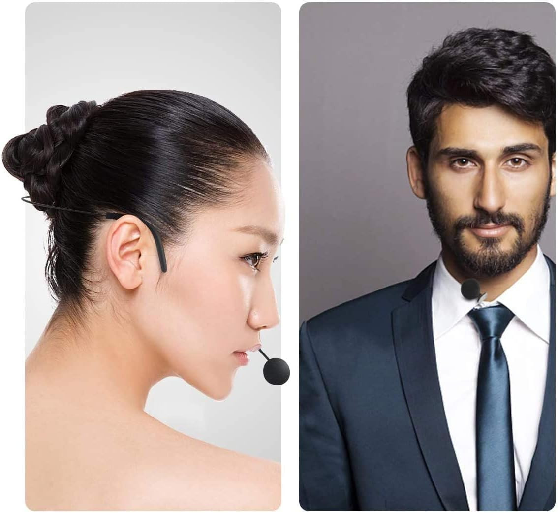 Replacement Headset Microphone with 3.5Mm Locking Screw Plug, Unidirectional Mic
