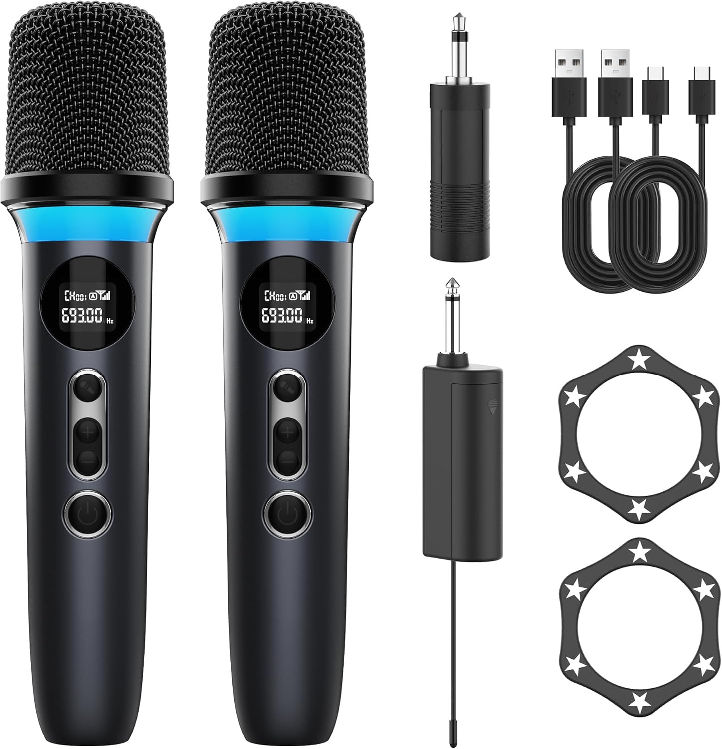 Wireless Microphone, One-Touch Mute & Dynamic RGB Lighting, Professional-Grade D