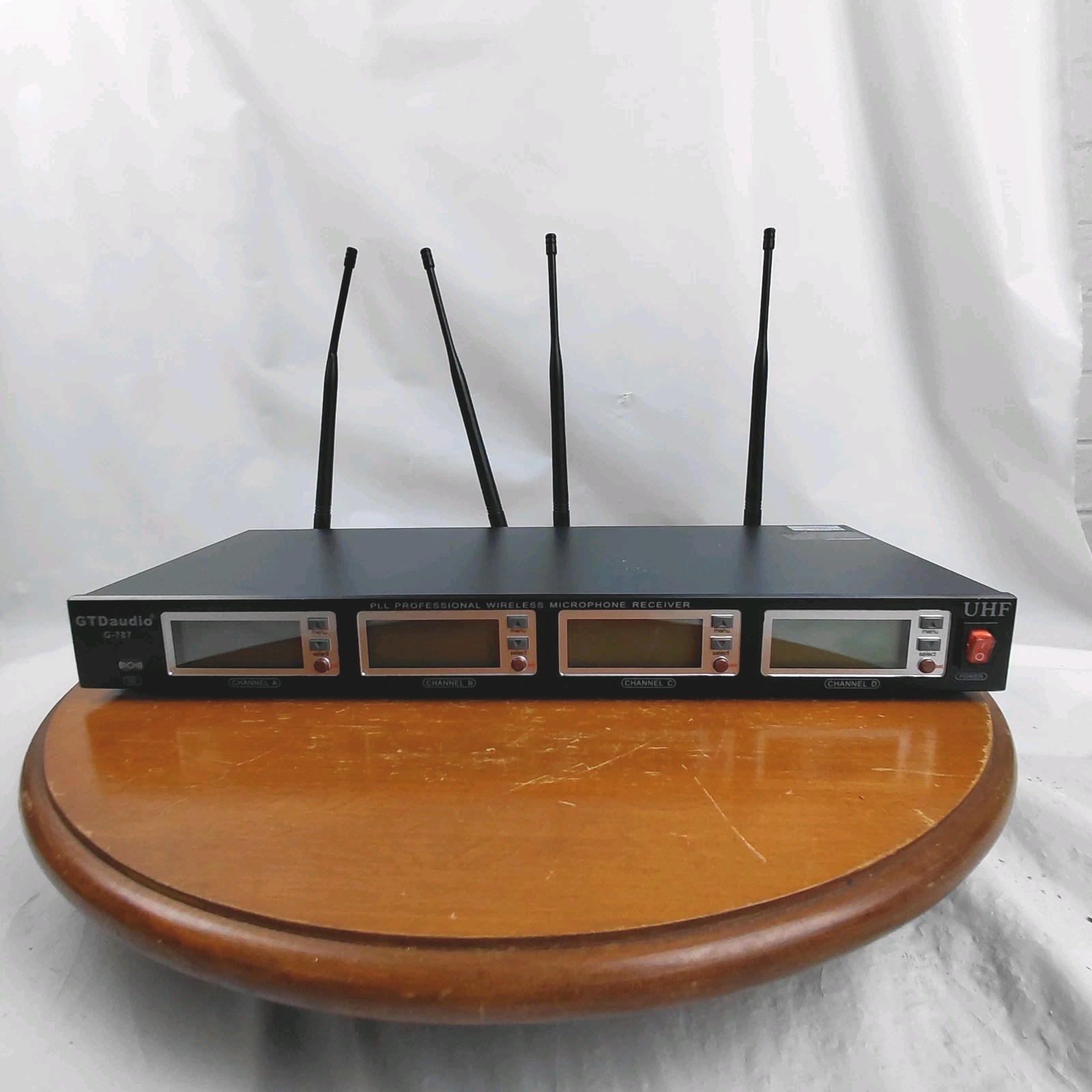 GTD Audio G-787 UHF 4-Channel Wireless Microphone Receiver NO Power Cord