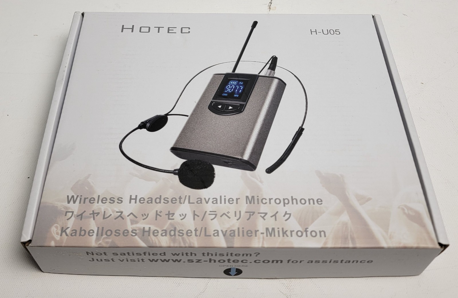 NEW Hotec UHF YM-2 Wireless Headset Lavalier Microphone H-U05 opened box
