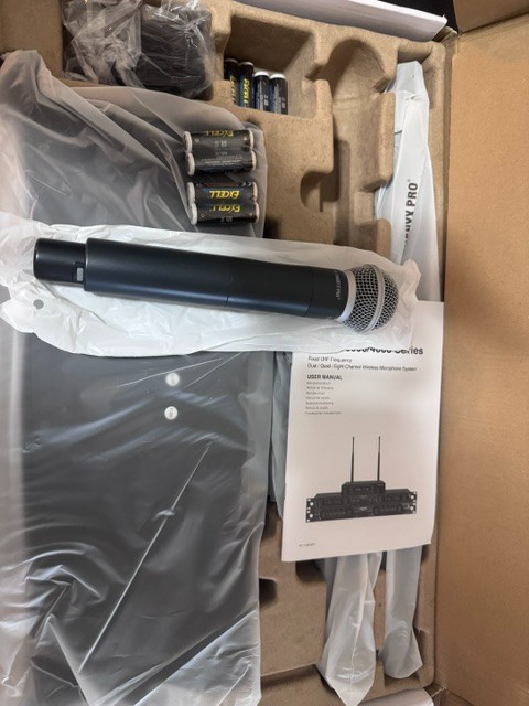 4-Ch UHF Fixed Frequency Wireless Microphone System PTU-5000-4H | 4 Dynamic Hand
