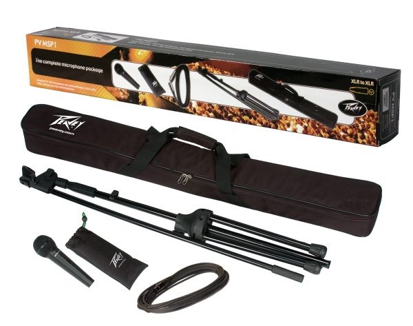 Peavey PV MSP1 Microphone & Stand Kit w/ XLR Cable Complete Vocal Package