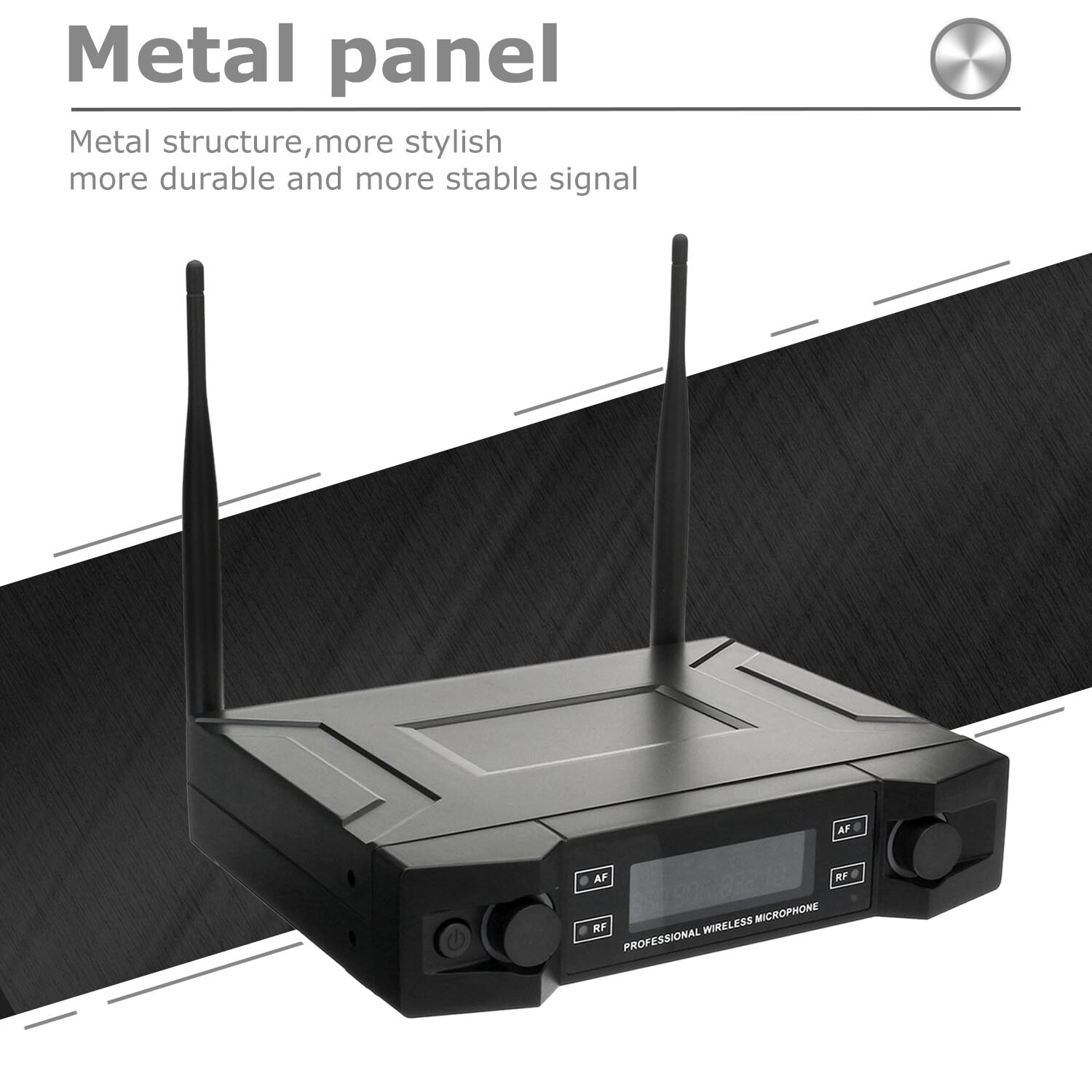 Professional 2 Channel UHF Wireless Dual Microphone Cordless Handheld Mic System