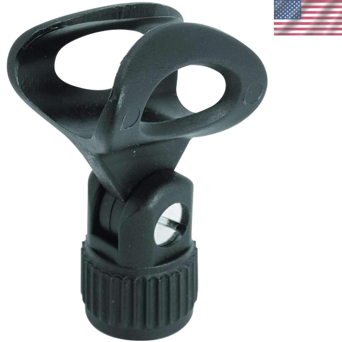 Secure and Lightweight Microphone Clip – Matte Black Plastic for Easy Handling