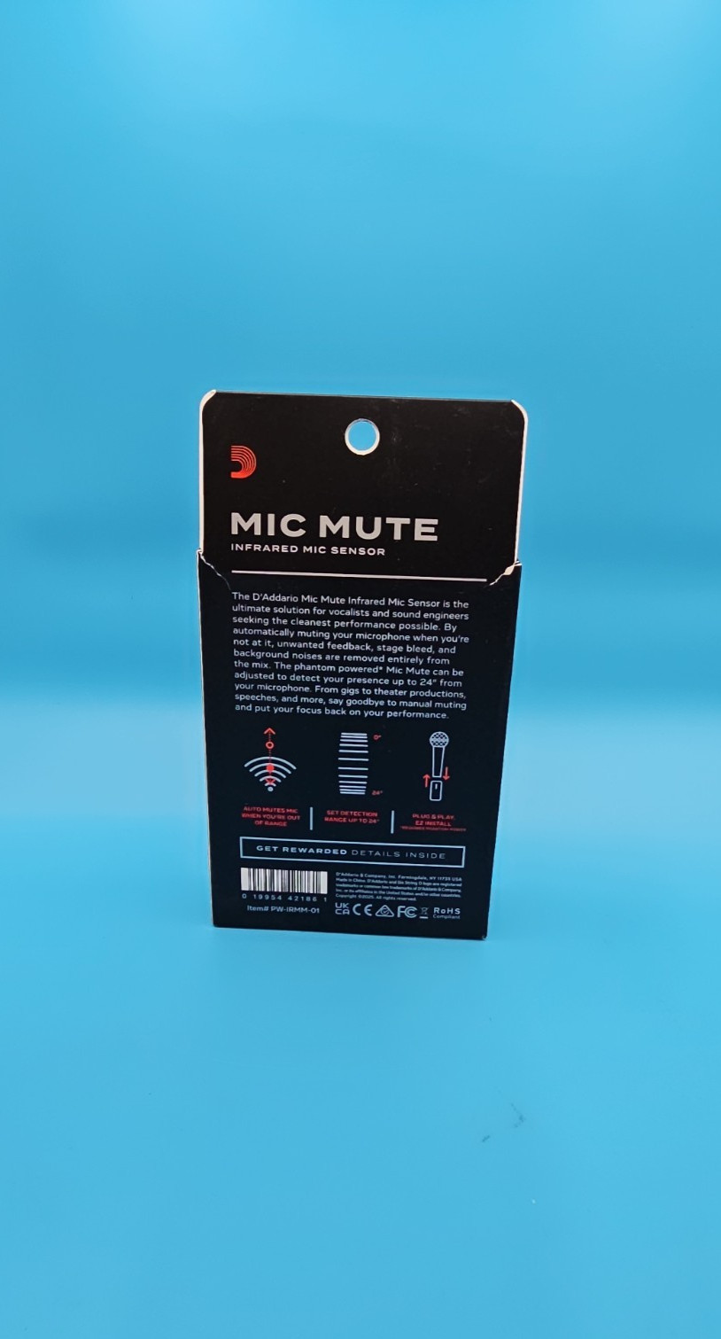 D’Addario IR Mic Mute Infrared Mic Microphone Sensor w/Box Black