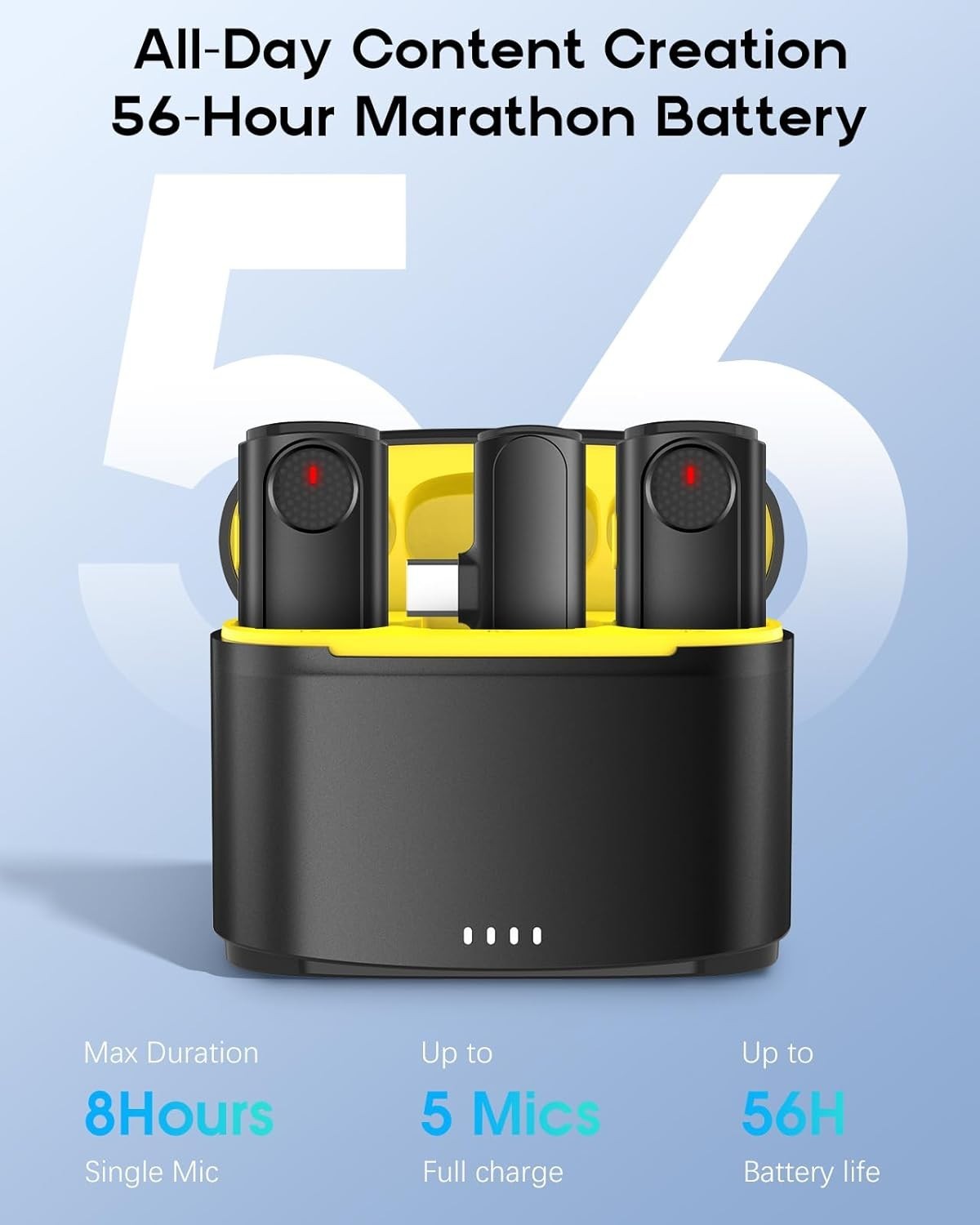 Microfono mini inalambrico para celular camara solapa con estuche de carga 2 mic
