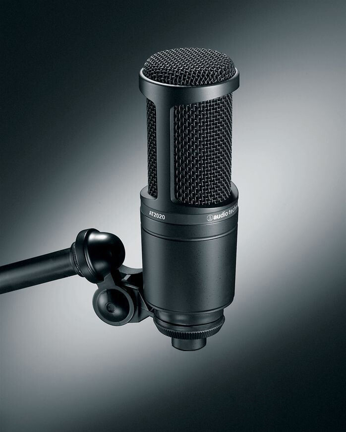 Audio Technica AT2020 Studio Recording Microphone Condenser Mic + Pop Filter