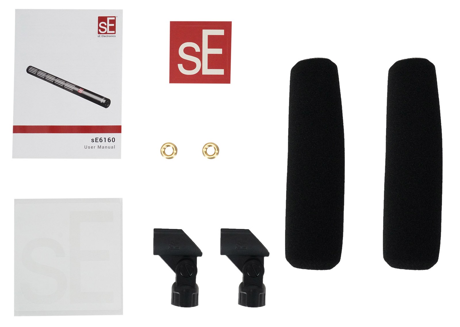 Pair Se Electronics sE6160 Shotgun Microphones Recording Mics+Clips+Windscreens