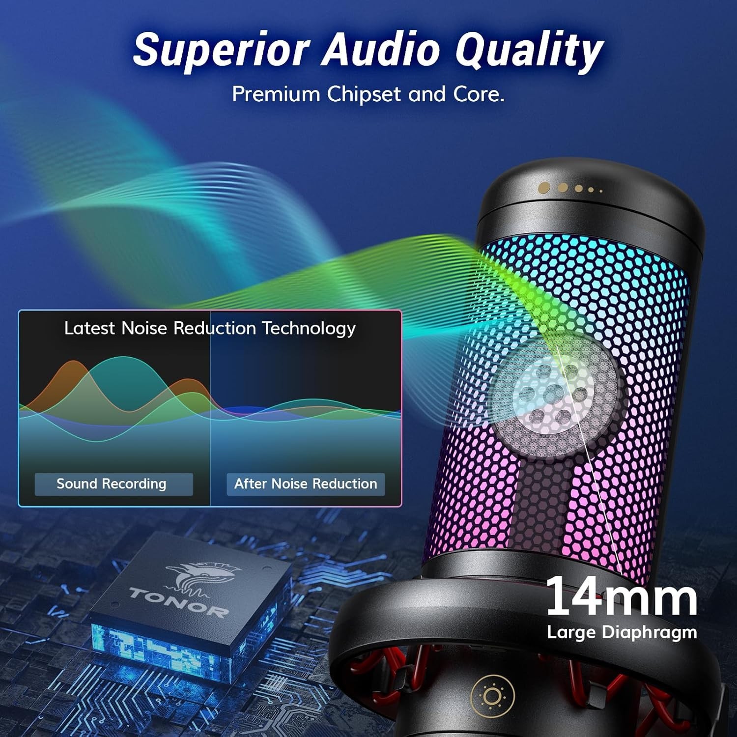 Gaming Microphone Set with Boom Arm, Vocal Condenser Microphone for PC with S…