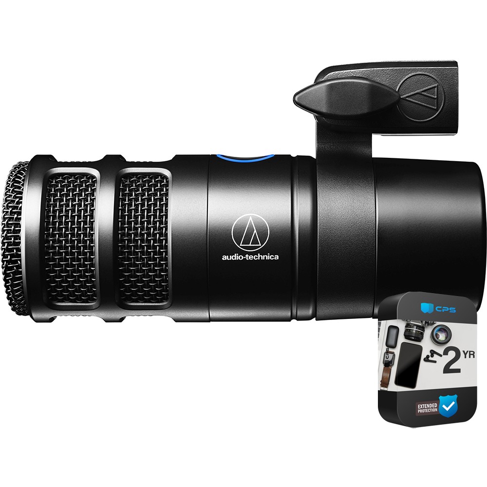 Audio-Technica Hypercardioid Dynamic Podcast USB Mic with 2 Year Warranty Bundle