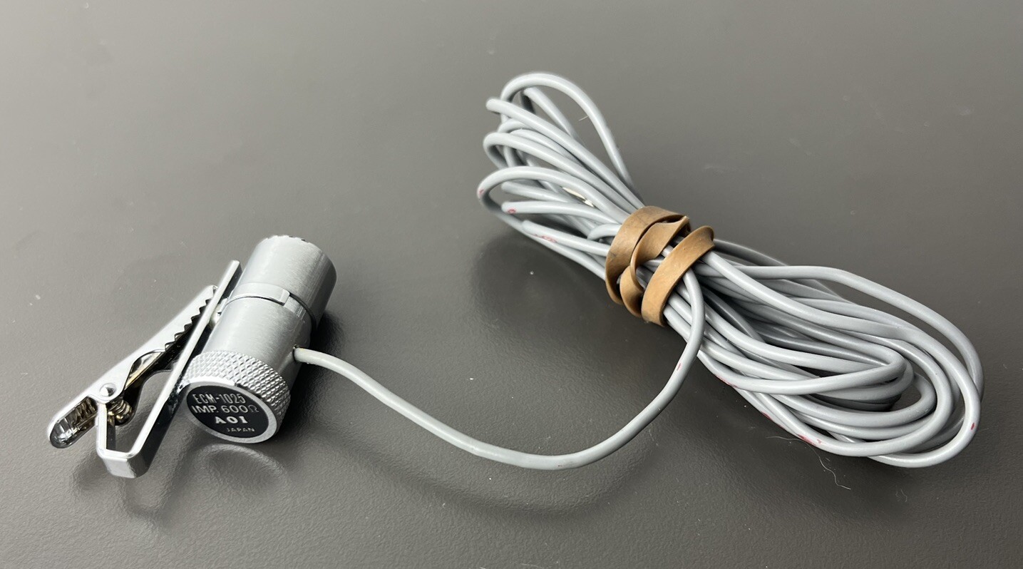 Vintage AOI ECM-1025 Mini Lapel Electret Condenser Mic Microphone Japan