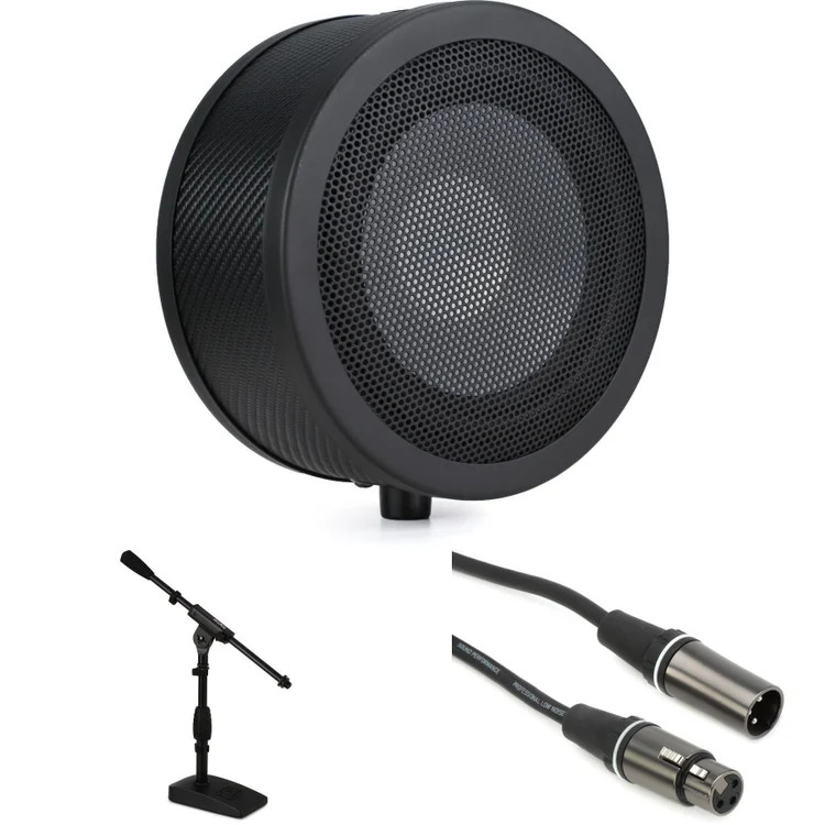 Solomon LoFReQ Sub-style Dynamic Microphone Bundle with Stand and Cable – Black
