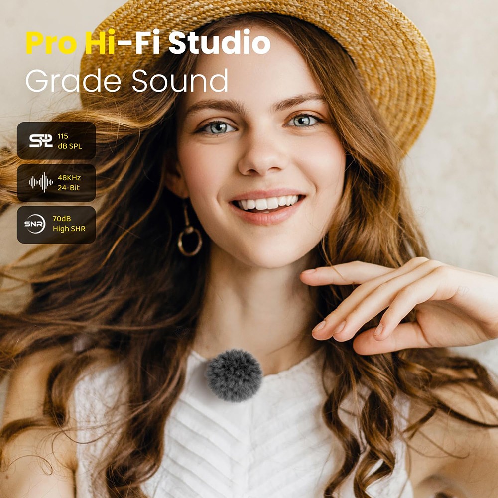 K31 2in1 Wireless Lavalier Mini Microphone Magnetic Lapel Mic for iPhone Android