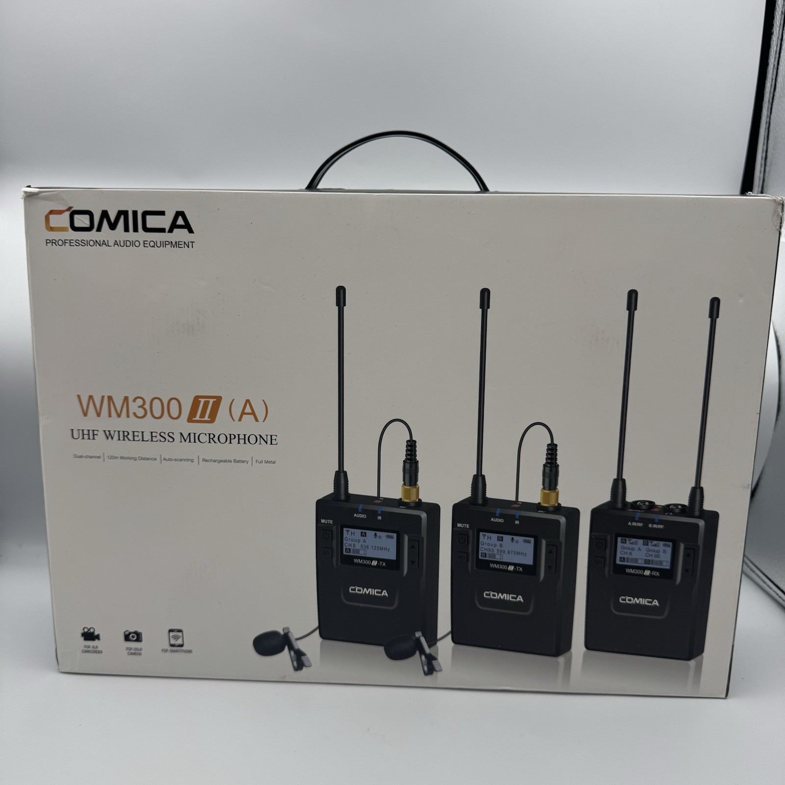 Dual Wireless Lavalier Microphone System,Comica CVM-WM300A UHF 96 READ DESCRIPTI