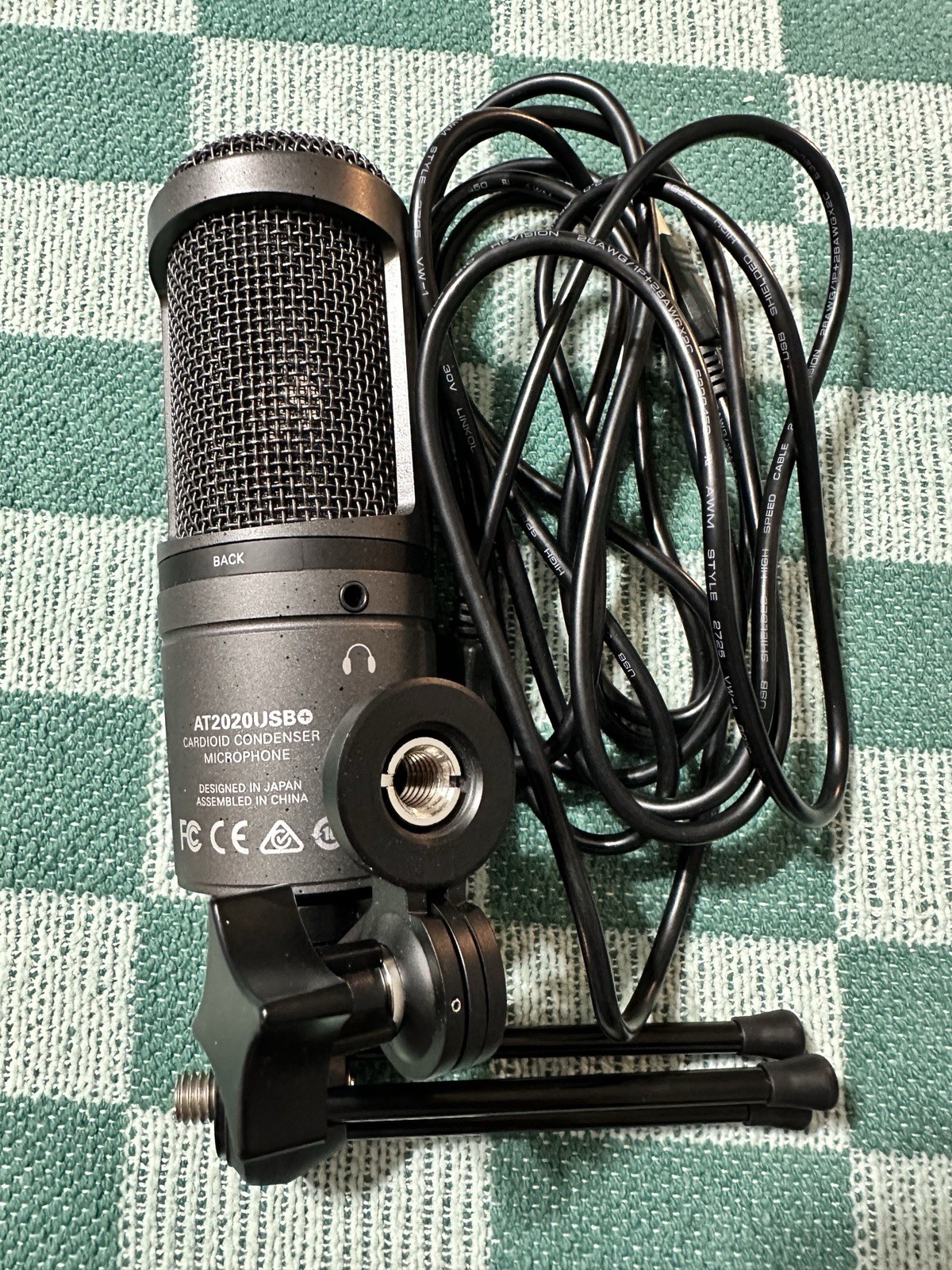 Audio Technica AT2020 USB Plus Cardioid Condenser Microphone (Not Tested)