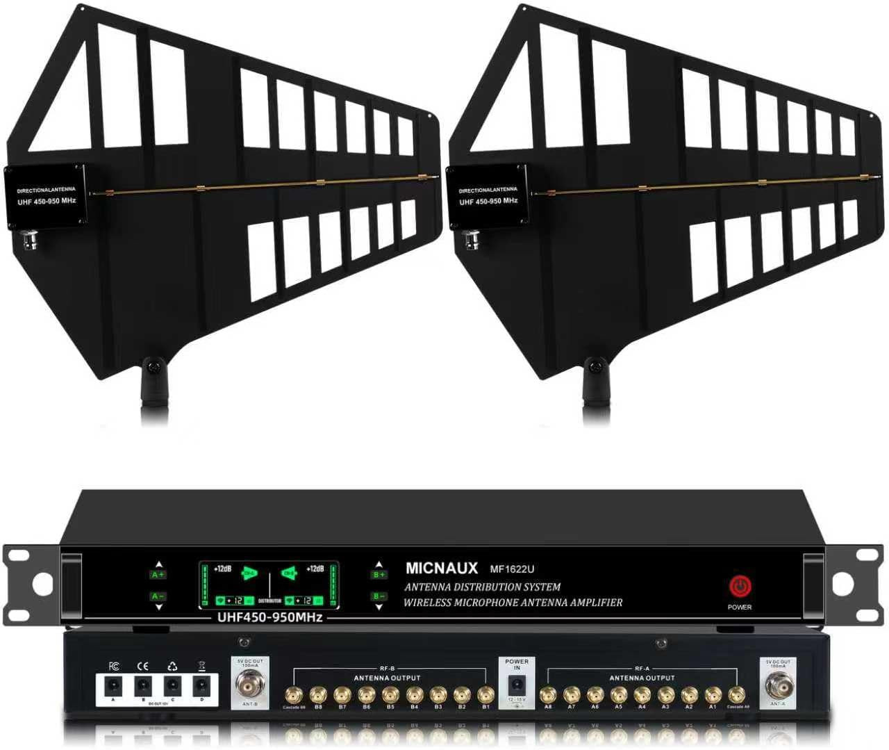 18-Channel UHF Wireless Antenna Combiner System for Live Shows – 984ft Range