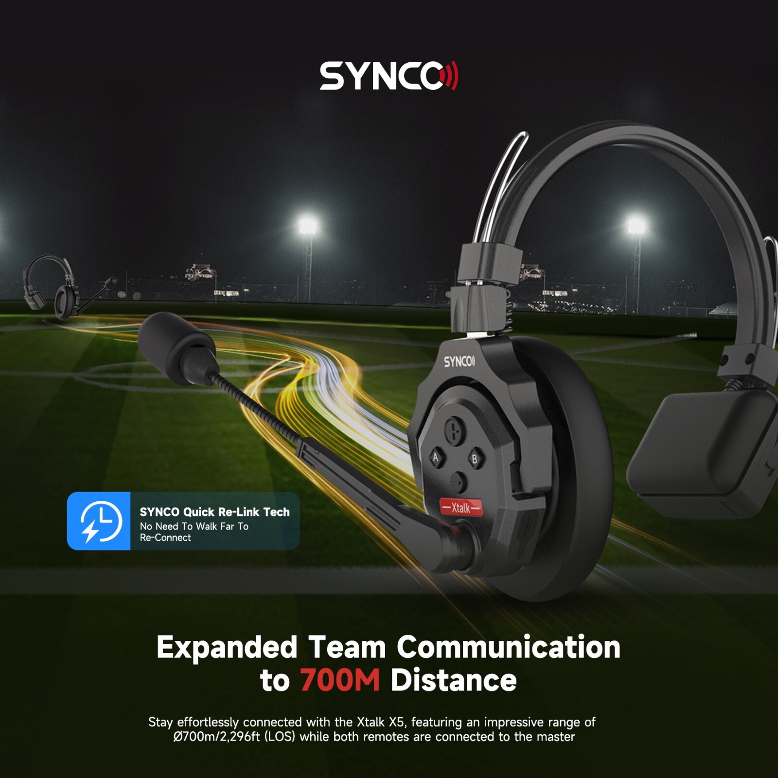 SYNCO Xtalk X5 2.4G Wireless Intercom SystemMasterFree Noise reduction Intercom